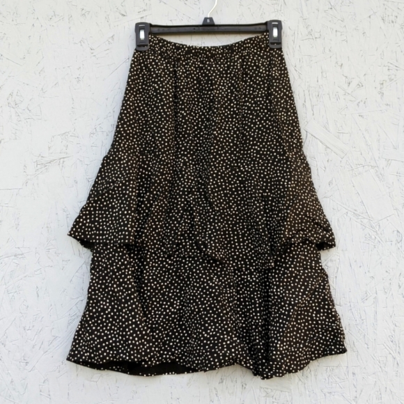 Vintage David Mitchell Black Polkadot Ruffle Skirt Blazer Suit Set Vtg 5/6 Med - Picture 5 of 16